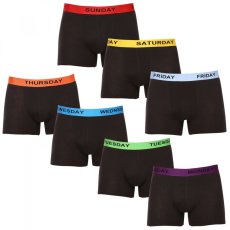 7PACK pánské boxerky Nedeto černé (7NDTB001-week) XXL