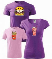 Pouze dětské tričko - Fast food - Růžová vel. 4 roky
