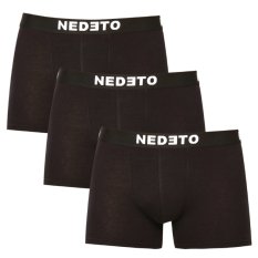 3PACK pánské boxerky Nedeto černé (3NB001b)