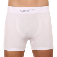 Pánské boxerky Gino bezešvé bambusové bílé (54004)