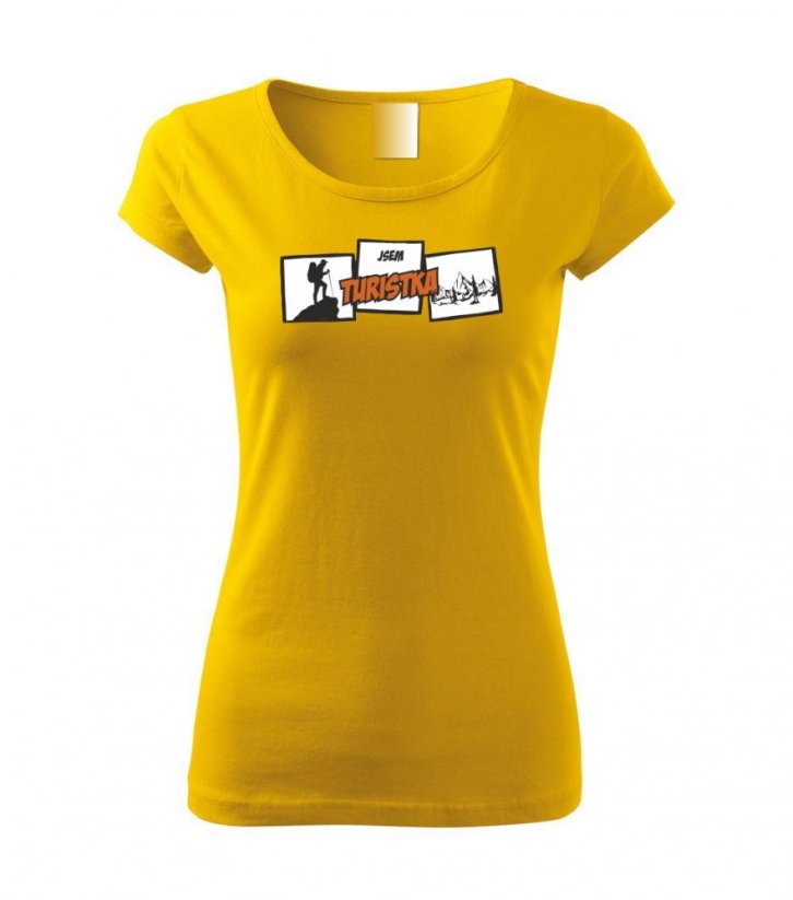 Dámské tričko - Jsem turistka - Barva: Žlutá