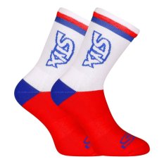 3PACK ponožky Styx vysoké červené trikolóra (3HV10444)