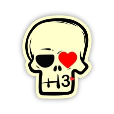 Samolepka na auto - Lebka pusa