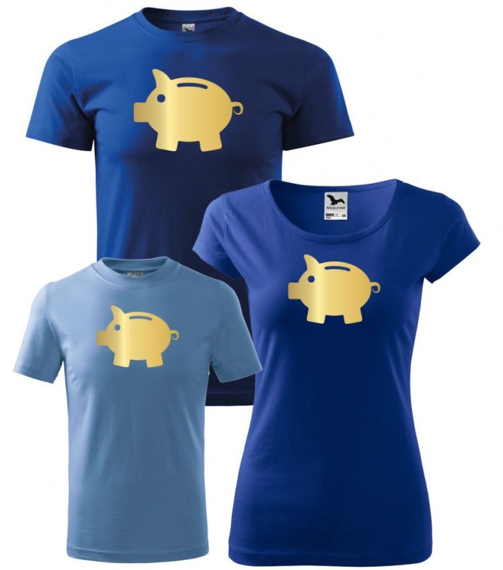 Rodinný set - 3x Tričko - Zlatá prasátka