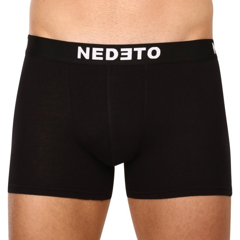 10PACK pánské boxerky Nedeto černé (10NB001b) - Velikost: L