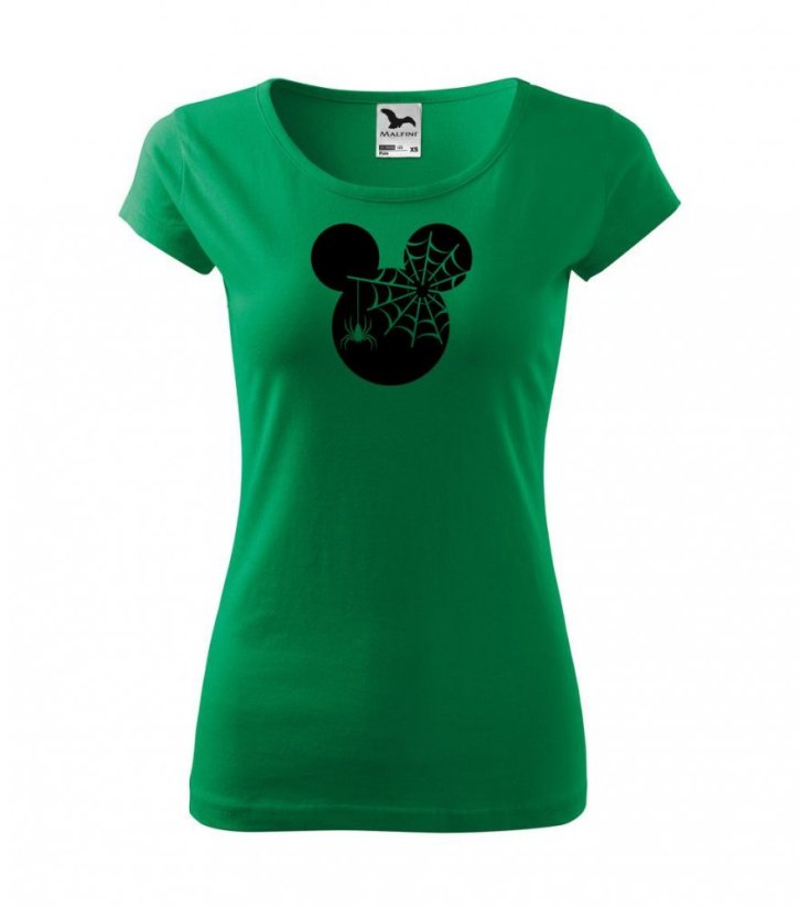 Dámské tričko - MOUSE - Pavučina - Barva: Středně zelená