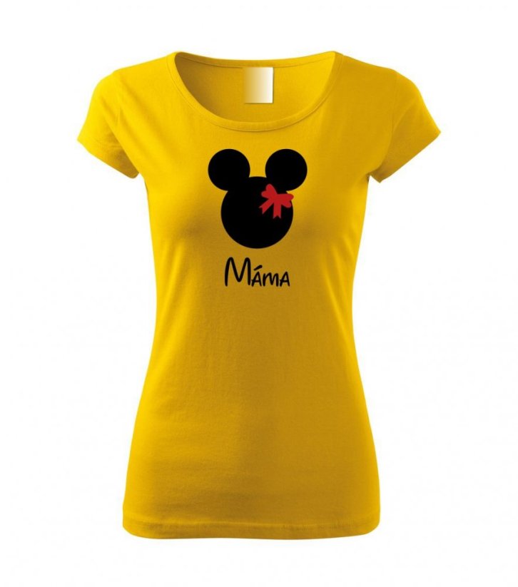 Dámské tričko - MOUSE - Máma - Barva: Žlutá