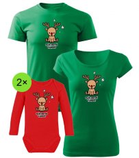 Vánoční rodinný set - 2x Body s dlouhým rukávem - Sob - Naše první Vánoce