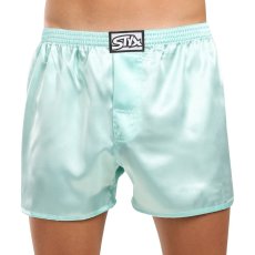 Pánské trenky Styx klasická guma saténové světle zelené (C1162)