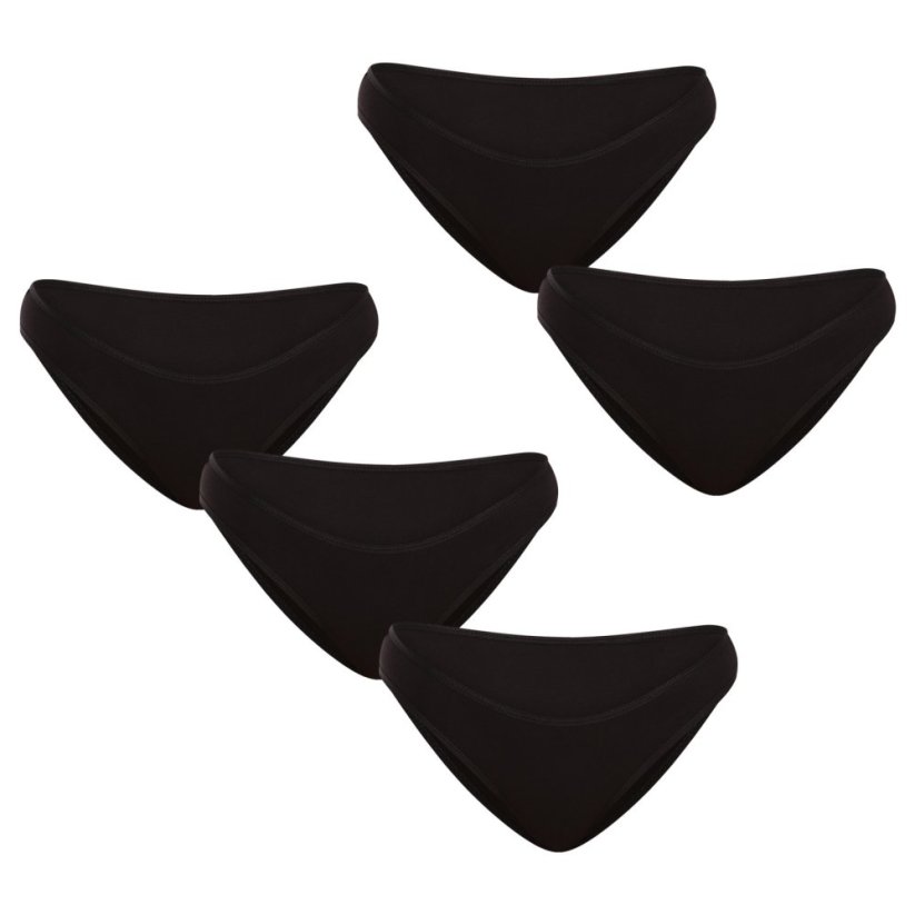5PACK dámské kalhotky Nedeto černé (5NK001)