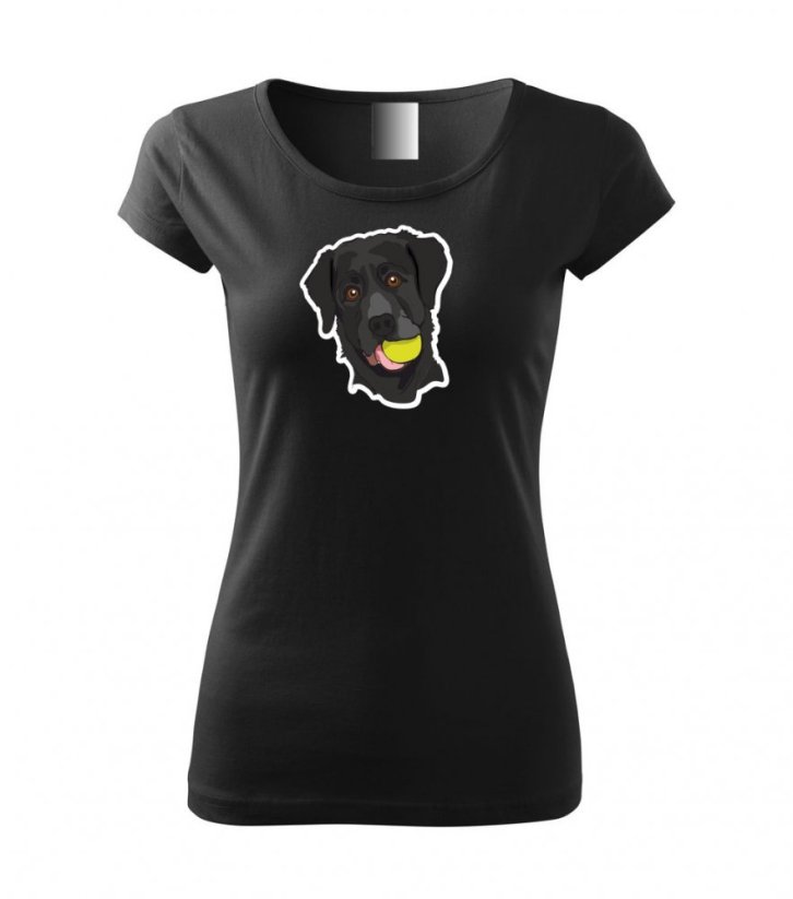 Dámské tričko - Labrador černý - Barva: Černá
