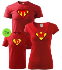 Rodinný set - 4x Tričko - Super rodina