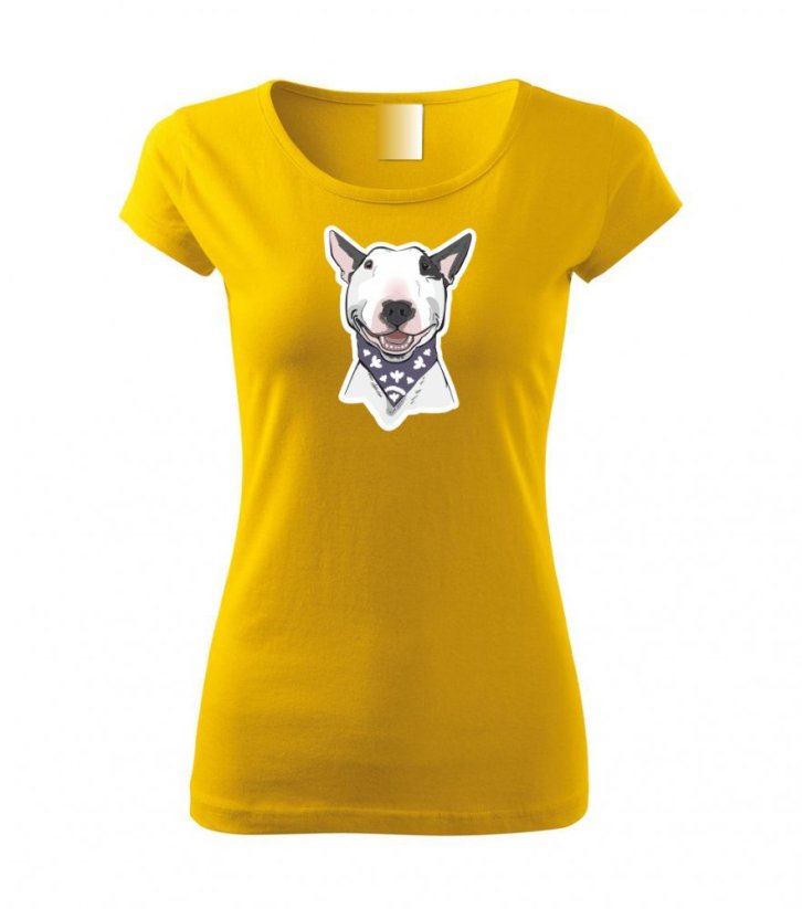 Dámské tričko - Anglický bulteriér - Barva: Žlutá