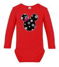 Detské body s dlhým rukávom - Mouse - Vločky