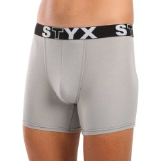 Pánské boxerky Styx long sportovní guma světle šedé (U1062)