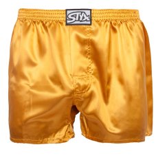 Pánské trenky Styx klasická guma saténové zlaté (C685)