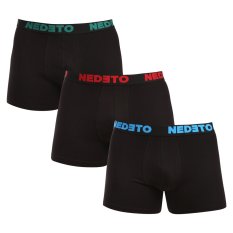 3PACK pánské boxerky Nedeto černé (3NB003b)