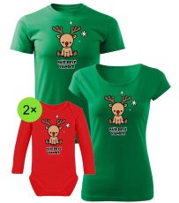 Vianočný rodinný set  - 2x Body s dlhým rukávom - Sob - Naše prvé Vianoce