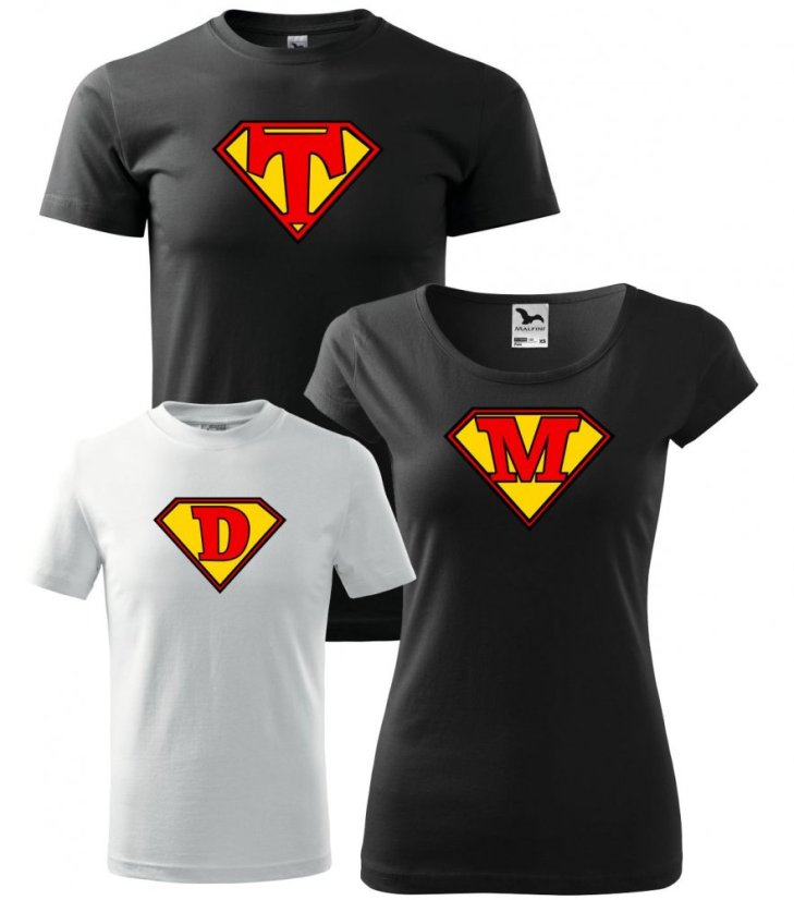 Rodinný set - 3x Tričko - Super rodina