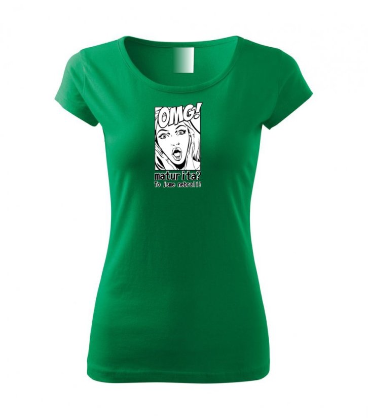 Dámské tričko - Maturita - Barva: Středně zelená