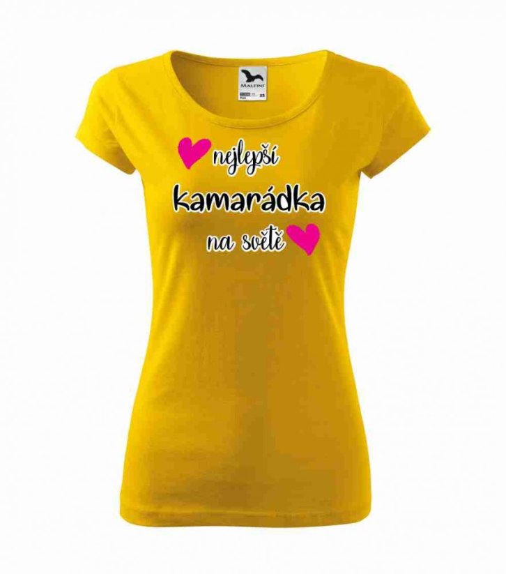 Dámské tričko - Nejlepší kamarádka na světě - Barva: Žlutá