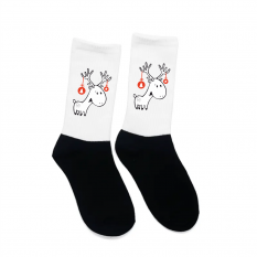 Vánoční ponožky - Jelen s baňkami