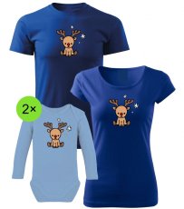 Vianočný rodinný set - 2x Body s dlhým rukávom - Soby