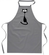Zástěra - Kočka s velkými kukadly