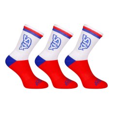 3PACK ponožky Styx vysoké červené trikolóra (3HV10444)