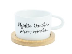 Hrnek makronka - Nejdřív kávička, potom prácička