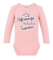 Dětské body s dlouhým rukávem - Nejkrásnější holčička po mamince