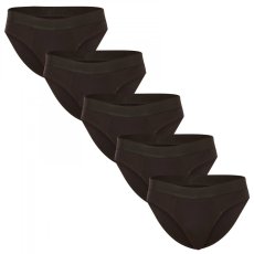 5PACK pánské slipy Nedeto černé (5NDTS001) XL