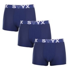 3PACK pánské boxerky Styx sportovní guma tmavě modré (3G968)