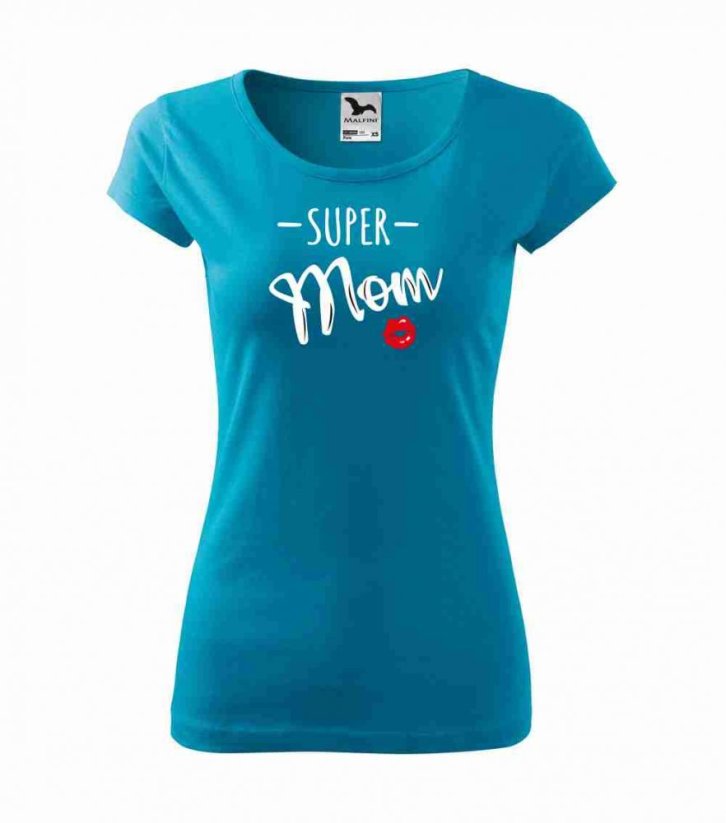Dámské tričko - Pusa - Super mom - Povidlo