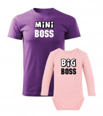 Rodinný set - Pánske tričko a body s dlhým rukávom - Big boss