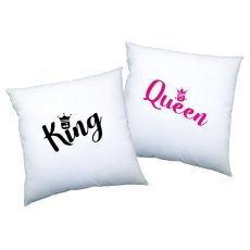 Párové polštářky - Hlavičky - King & queen