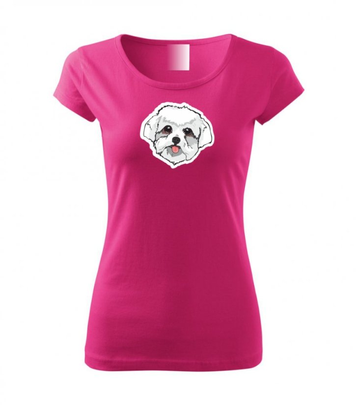 Dámské tričko - Maltézský psík - Barva: Purpurová