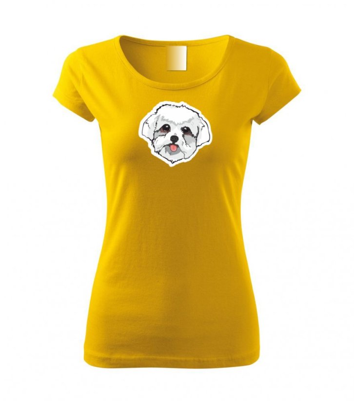 Dámské tričko - Maltézský psík - Barva: Žlutá