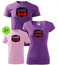 Rodinný set - 4x Tričko - Cool rodina - Dievčatko