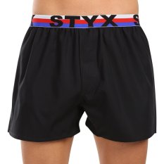 5PACK pánské trenky Styx sportovní guma černé trikolóra (5B1960)