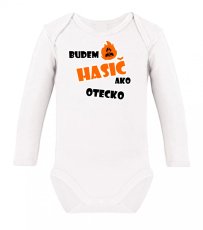 Detské body s dlhým rukávom - Budem hasič ako otecko