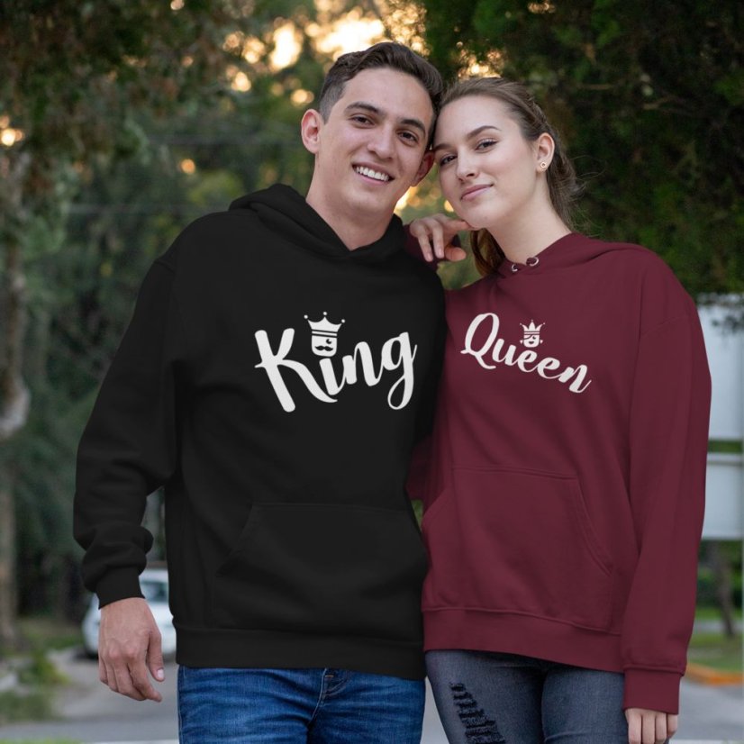 Mikiny pre páry - Hlavičky - King  & queen