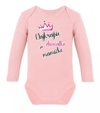 Detské body s dlhým rukávom - Najkrajšie dievčatko po mamičke