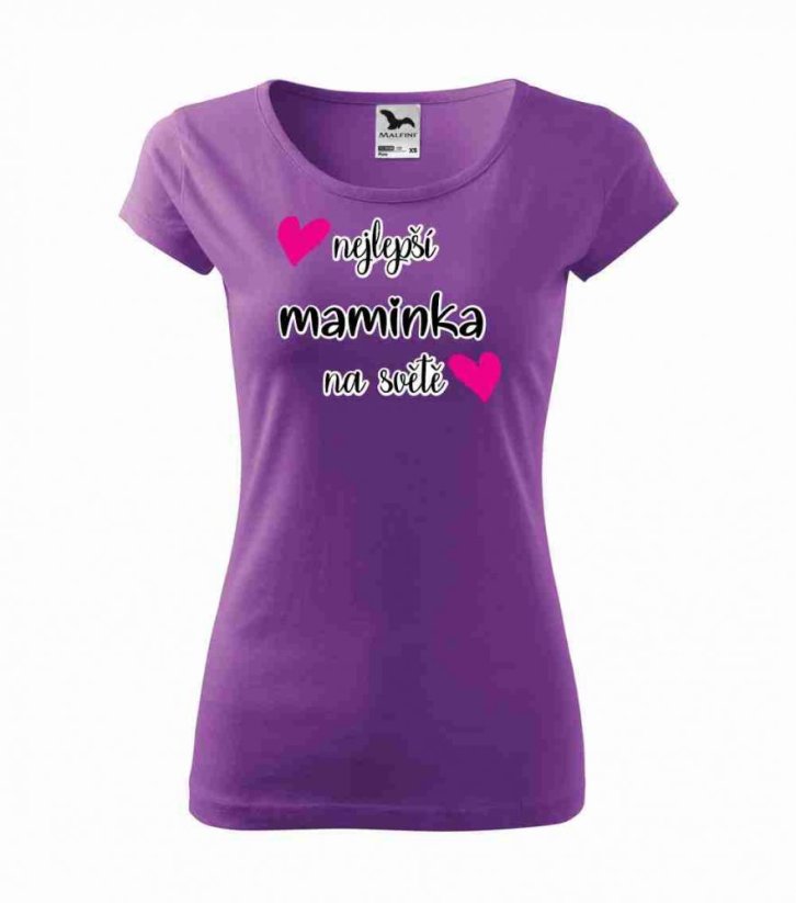 Dámské tričko - Nejlepší maminka na světě - Barva: Fialová