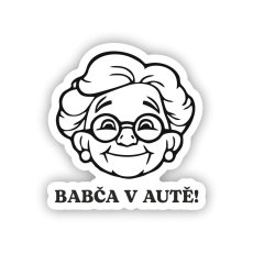 Samolepka na auto - Babča v autě