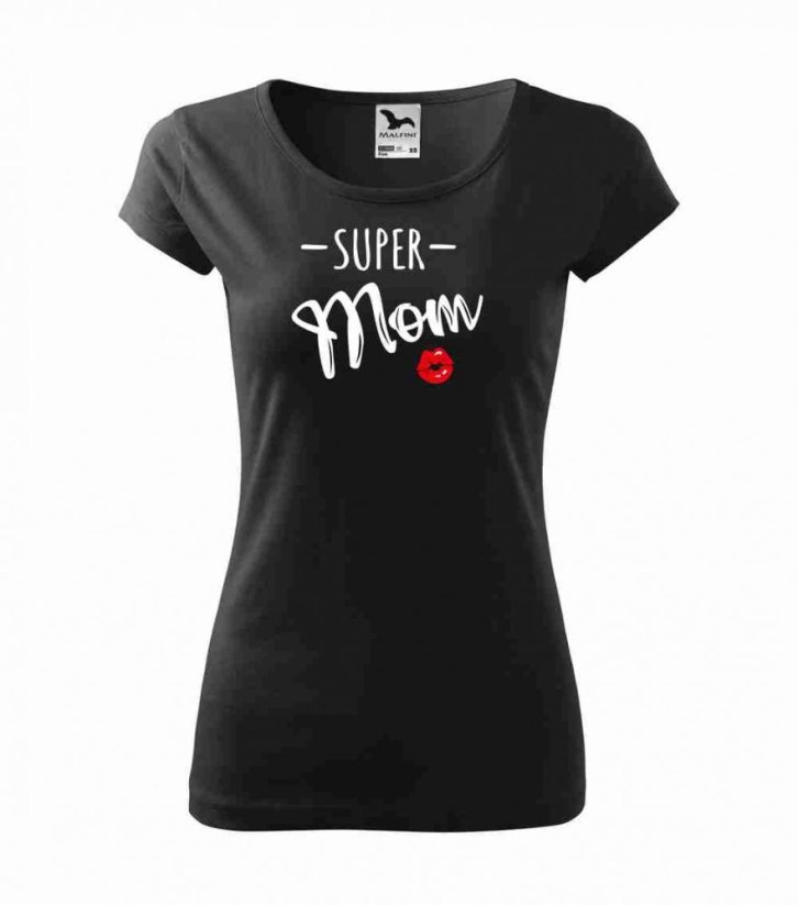 Dámské tričko - Pusa - Super mom - Povidlo