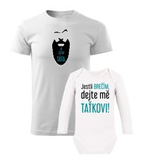 Rodinný set - Pánské tričko a body s dlouhým rukávem - Jestli brečím