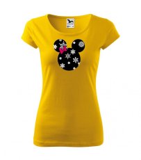 Dámske vianočné tričko - MOUSE - vločky