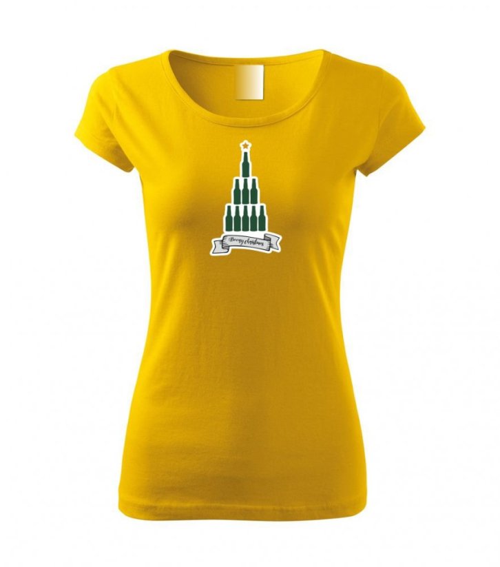 Dámské tričko - Beery Christmas - Barva: Žlutá