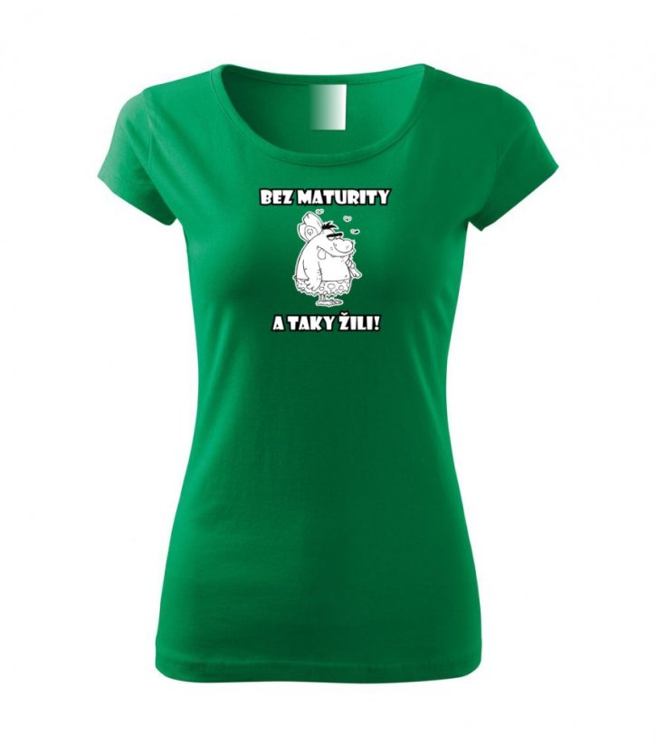 Dámské tričko - Bez maturity - Barva: Středně zelená